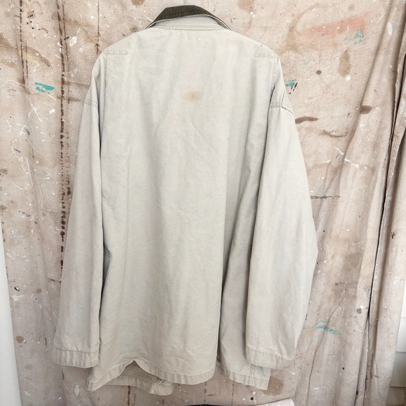 Vintage LL Bean Beige Canvas Barn Coat Chore Jacket - Picture 7 of 8